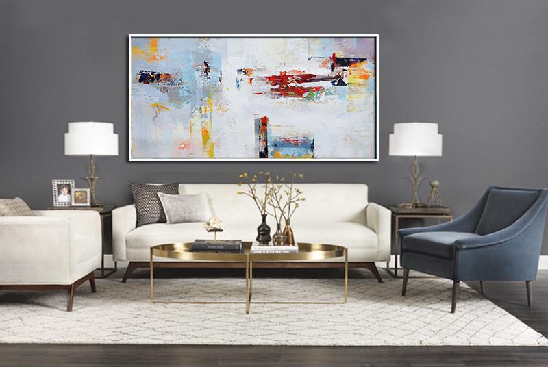 Panoramic Palette Knife Contemporary Art #L5D - Click Image to Close